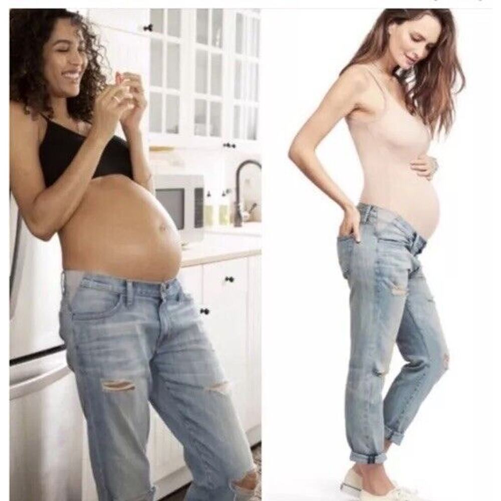 Hatch Light Wash Straight Leg Maternity Jeans